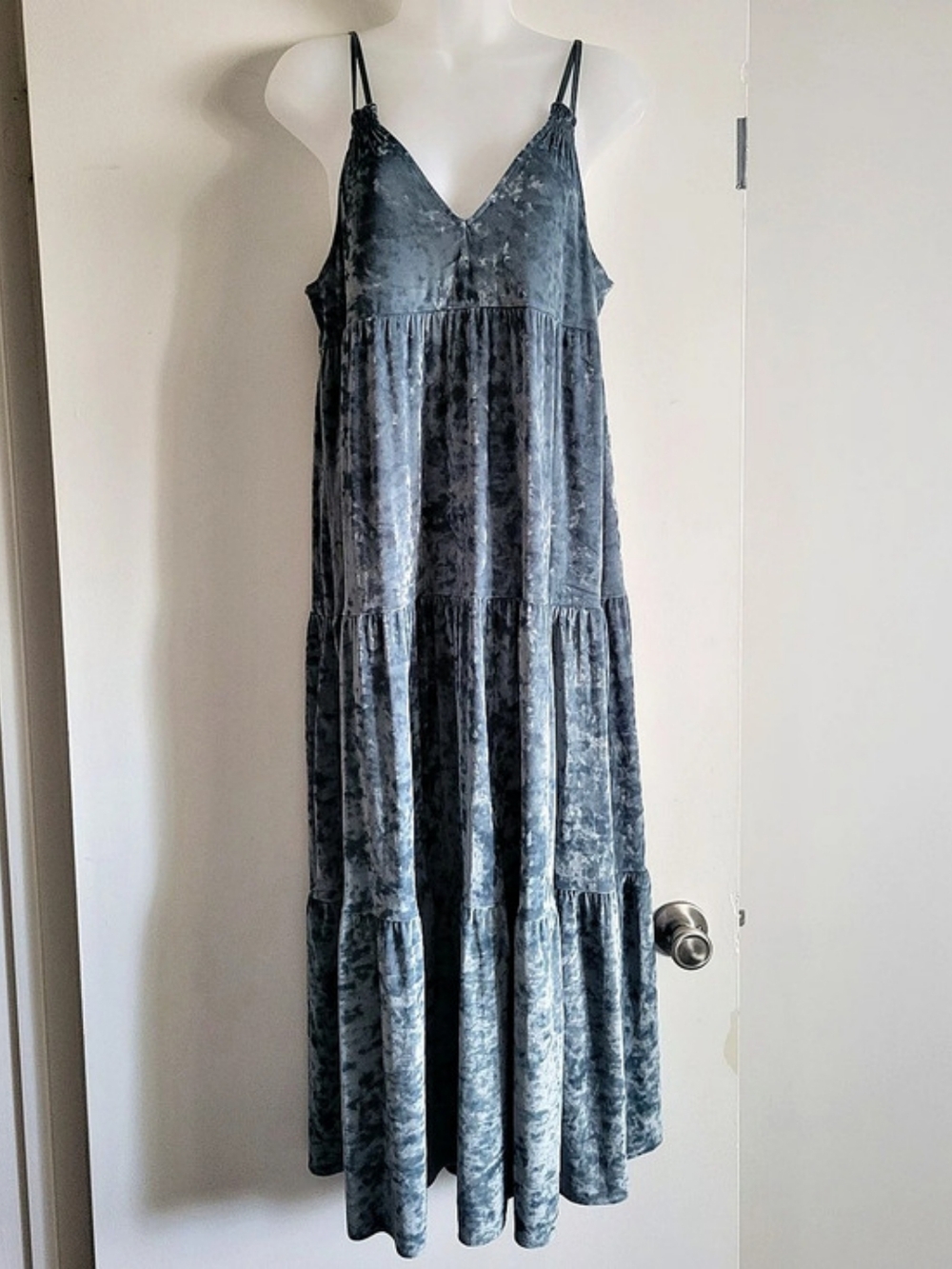 Blue Velvet Maxi Dress